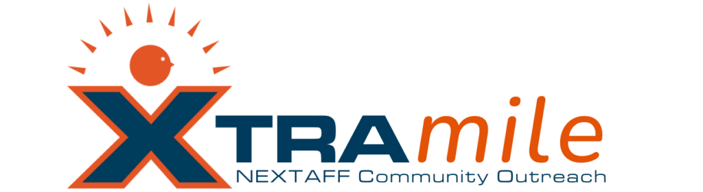 NEXTAFF Xtra Mile logo, used to promote local community outreach initiatives by NEXTAFF staffing agencies.